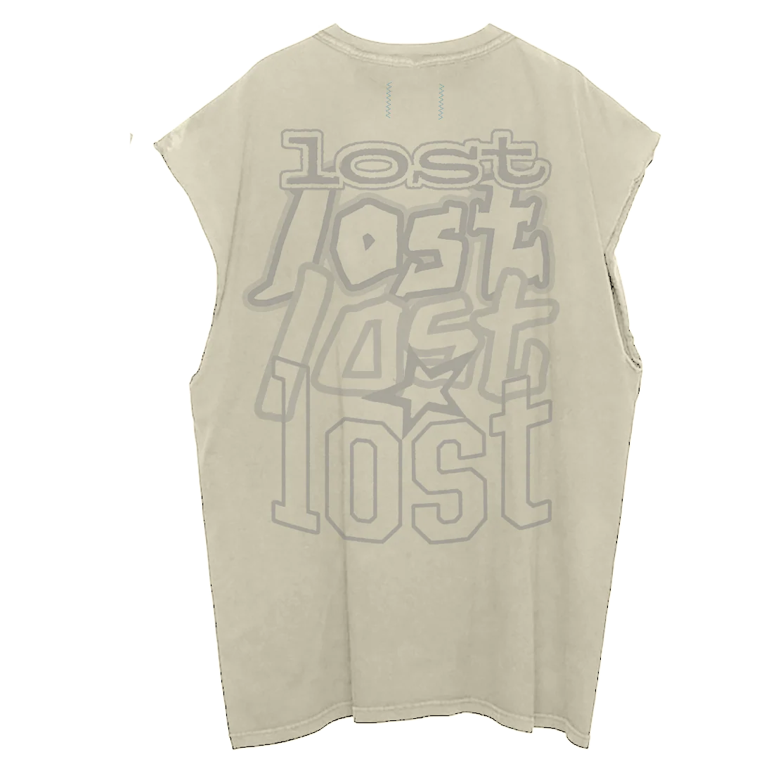cliché cream cut off tank - Image 4