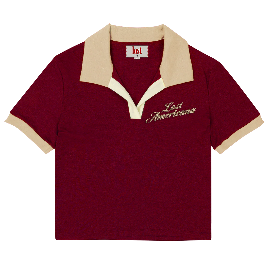 embroidered crop polo - Image 3
